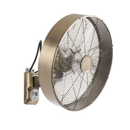 ZEVENTI - Falra szerelhető ventilátor FANNY 50W/230V, átmérő 45 cm, bronzszínű + távirányítóval
