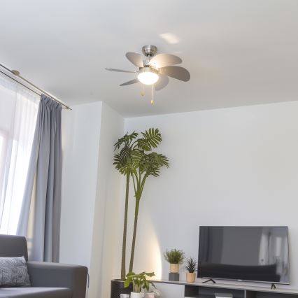 ZEVENTI - Mennyezeti ventilátor FAMARA 1xE14/60W/230V szürke