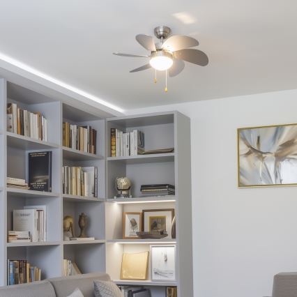 ZEVENTI - Mennyezeti ventilátor FAMARA 1xE14/60W/230V szürke