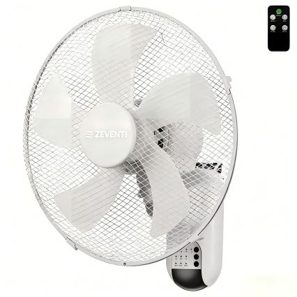 ZEVENTI - FANNY falra szerelhető ventilátor 45 W/230 V, Ø 41 cm, fehér + távirányító