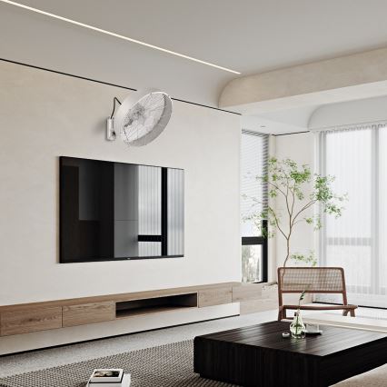 ZEVENTI - Falra szerelhető ventilátor FANNY 50W/230V Ø 45 cm matt króm + távirányító