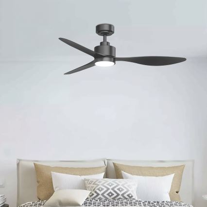 ZEVENTI - LED dimmelhető mennyezeti ventilátor ULUWATU LED/20W/230V 2700-6500K 132 cm fekete + távirányító
