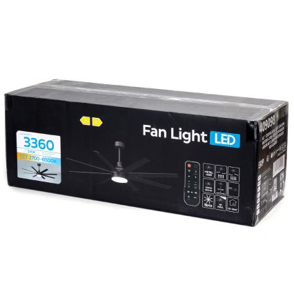ZEVENTI - LED fényerőszabályozható mennyezeti ventilátor WALKIKI LED/24W/230V 2700-6500K 165 cm fekete + távirányító