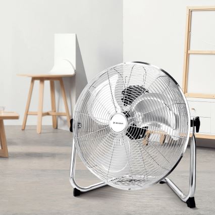 ZEVENTI - FLOW álló ventilátor 60W/230V 44,5 cm fényes króm