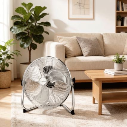 ZEVENTI - FLOW álló ventilátor 60W/230V 44,5 cm fényes króm