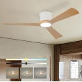 ZEVENTI - LED dimmelhető mennyezeti ventilátor AUREX LED/24W/230V 3000/4000/6000K Wi-Fi Tuya fehér/tölgy + távirányító