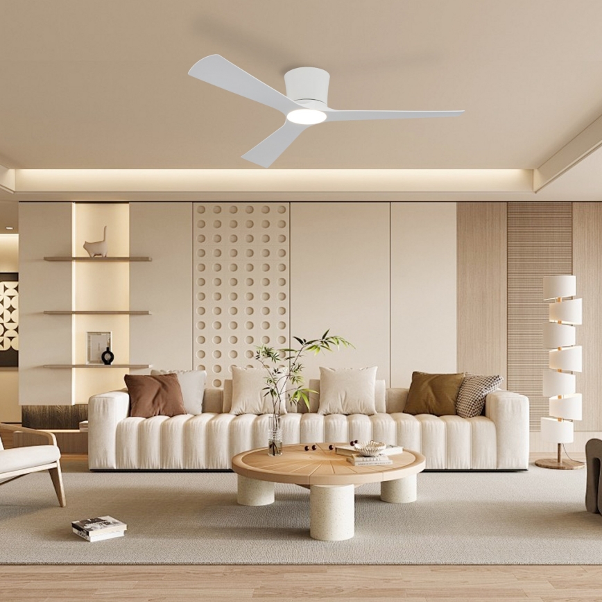 ZEVENTI - LED dimmelhető mennyezeti ventilátor AUREX LED/24W/230V 3000/4000/6000K Wi-Fi Tuya fehér + távirányító