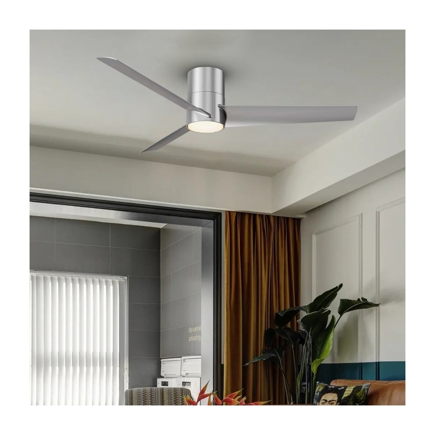 ZEVENTI - LED mennyezeti ventilátor BARROSA LED/18W/230V 3000/4000/6000K Wi-Fi Tuya matt króm + távirányító