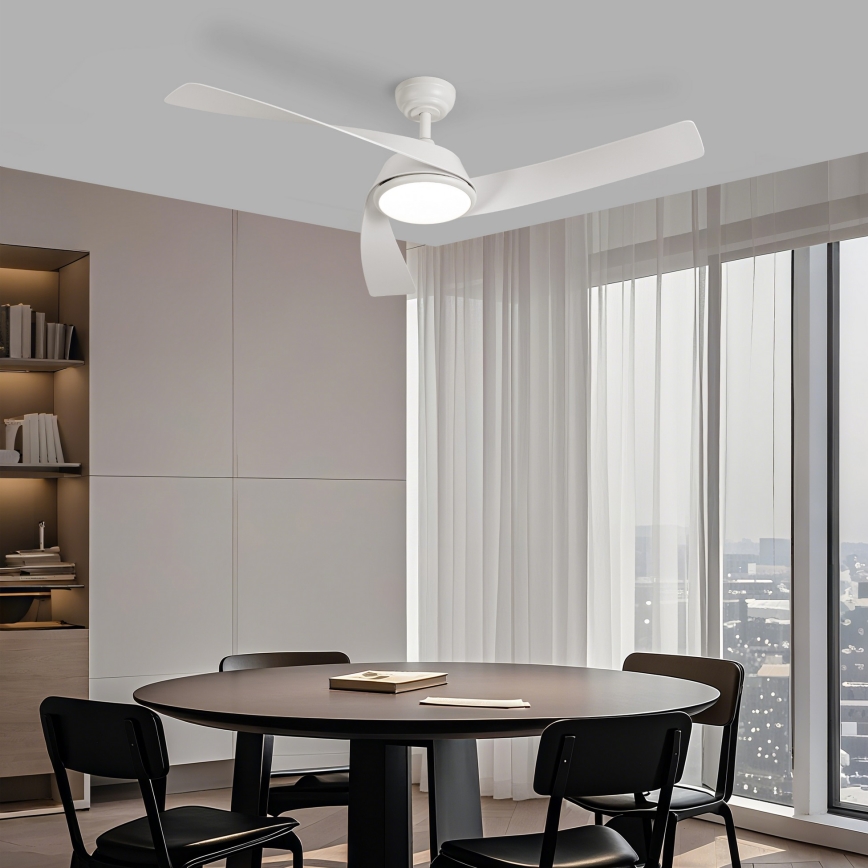 ZEVENTI - LED dimmelhető mennyezeti ventilátor AERYS LED/24W/230V 3000/4000/6000K Wi-Fi Tuya fehér + távirányító