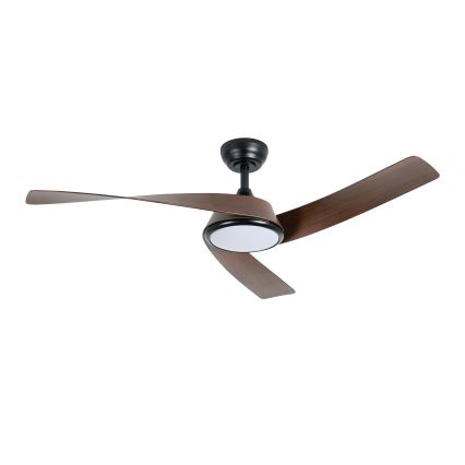 ZEVENTI - LED fényerőszabályozható mennyezeti ventilátor AERYS LED/24W/230V 3000/4000/6000K Wi‑Fi Tuya fekete/dió + távirányító