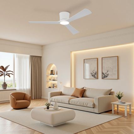 ZEVENTI - AUREX dimmelhető LED mennyezeti ventilátor LED/24W/230V 3000/4000/6000K Wi-Fi Tuya fehér + távirányító