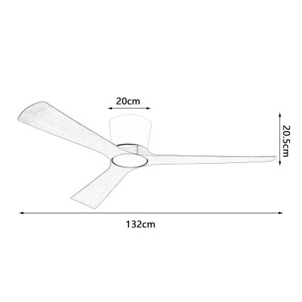 ZEVENTI - LED dimmelhető mennyezeti ventilátor AUREX LED/24W/230V 3000/4000/6000K Wi-Fi Tuya fehér/tölgy + távirányító