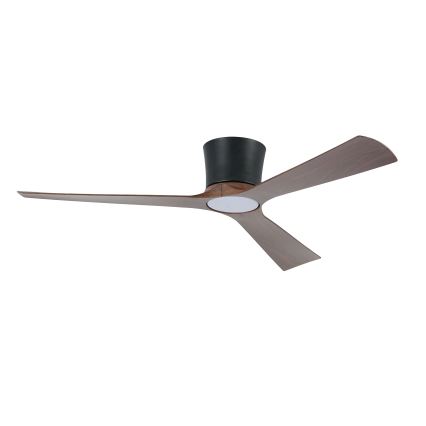 ZEVENTI - LED fényerőszabályozható mennyezeti ventilátor AUREX LED/24W/230V 3000/4000/6000K Wi-Fi Tuya fekete/dió + távirányító