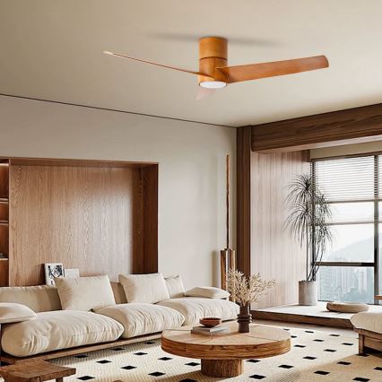 ZEVENTI - LED mennyezeti ventilátor BARROSA LED/18W/230V 3000/4000/6000K Wi-Fi Tuya barna + távirányító