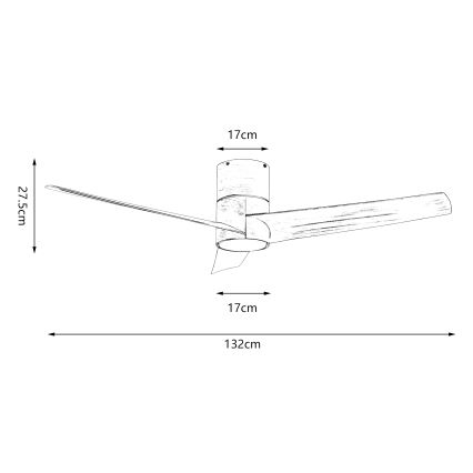 ZEVENTI - LED mennyezeti ventilátor BARROSA LED/18W/230V 3000/4000/6000K Wi-Fi Tuya barna + távirányító