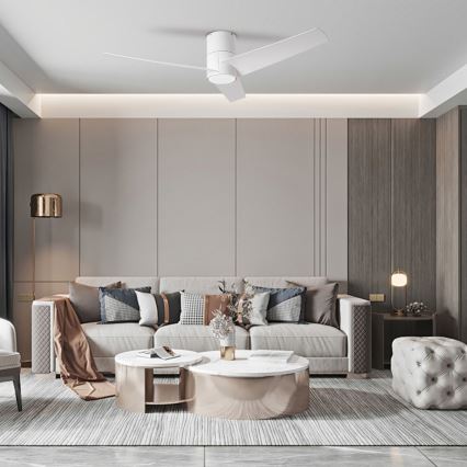 ZEVENTI - LED mennyezeti ventilátor BARROSA LED/18W/230V 3000/4000/6000K Wi-Fi Tuya fehér + távirányító