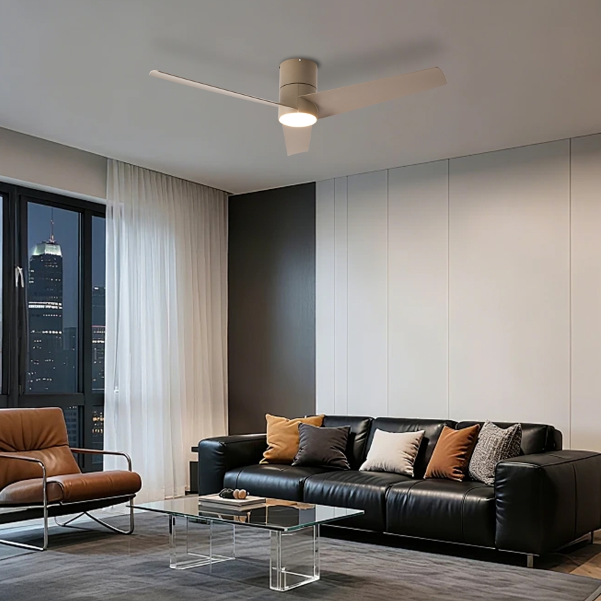 ZEVENTI - LED mennyezeti ventilátor BARROSA LED/18W/230V 3000/4000/6000K Wi-Fi Tuya bézs + távirányító