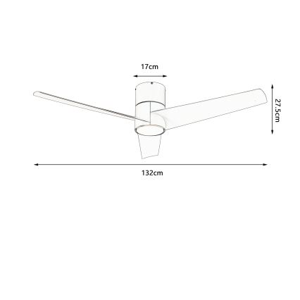 ZEVENTI - LED mennyezeti ventilátor BARROSA LED/18W/230V 3000/4000/6000K Wi-Fi Tuya bézs + távirányító