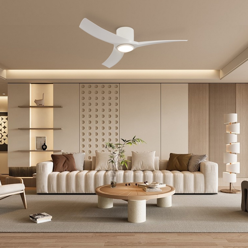 ZEVENTI - ORBITO dimmelhető LED mennyezeti ventilátor LED/24W/230V 3000/4000/6000K Wi‑Fi Tuya fehér + távirányító