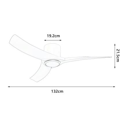 ZEVENTI - ORBITO dimmelhető LED mennyezeti ventilátor LED/24W/230V 3000/4000/6000K Wi‑Fi Tuya fehér + távirányító