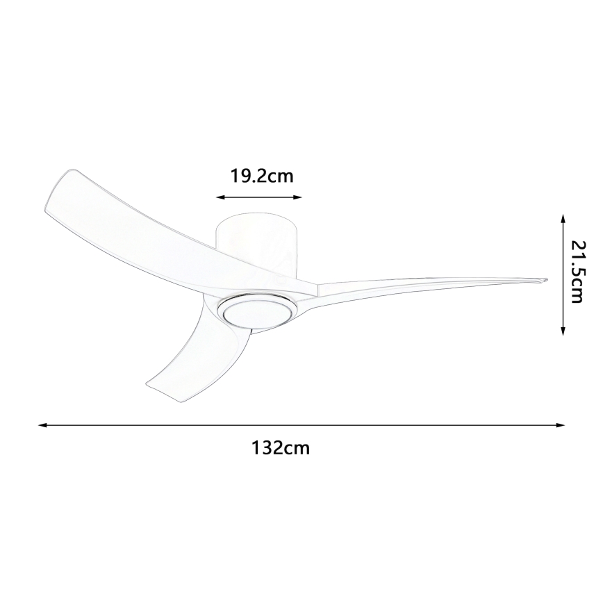 ZEVENTI - ORBITO dimmelhető LED mennyezeti ventilátor LED/24W/230V 3000/4000/6000K Wi‑Fi Tuya fehér + távirányító