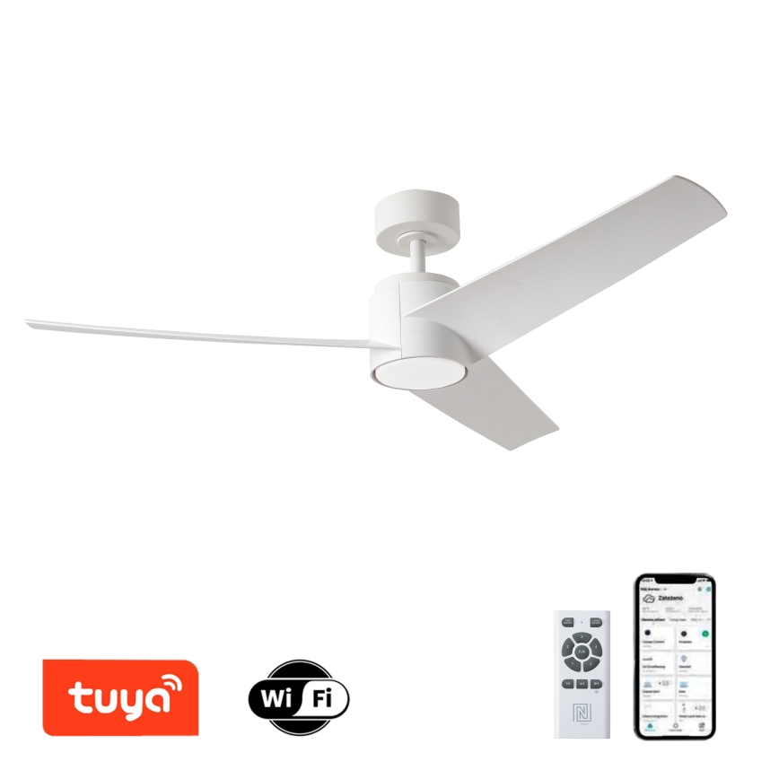 ZEVENTI - LED mennyezeti ventilátor ORVIETO LED/18W/230V 3000/4000/6000K Wi-Fi Tuya fehér + távirányító