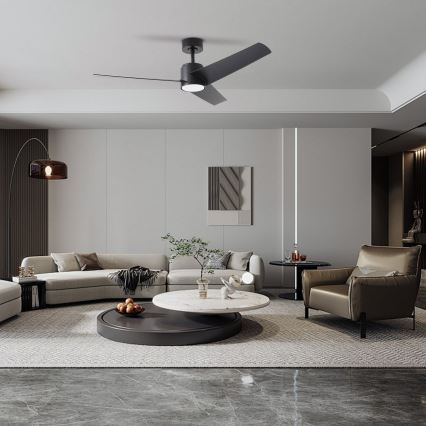 ZEVENTI - LED mennyezeti ventilátor ORVIETO LED/18W/230V 3000/4000/6000K Wi-Fi Tuya fekete + távirányító