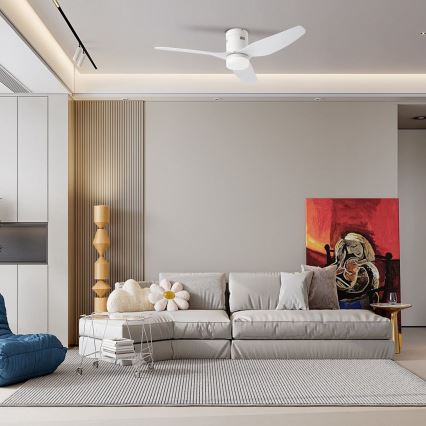 ZEVENTI - LED mennyezeti ventilátor PADUA LED/18W/230V 3000/4000/6000K Wi-Fi Tuya fehér + távirányító