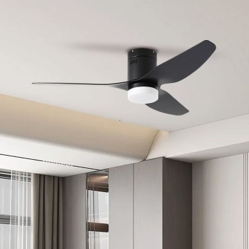 ZEVENTI - LED mennyezeti ventilátor PADUA LED/18W/230V 3000/4000/6000K Wi-Fi Tuya fekete + távirányító