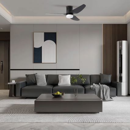 ZEVENTI - LED mennyezeti ventilátor PADUA LED/18W/230V 3000/4000/6000K Wi-Fi Tuya fekete + távirányító