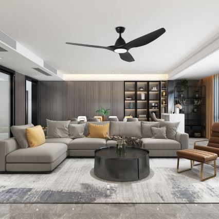 ZEVENTI - LED mennyezeti ventilátor URBINO LED/20W/230V 3000/4000/6000K Wi-Fi Tuya fekete + távirányító