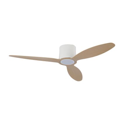 ZEVENTI - Dimmelhető LED mennyezeti ventilátor VENTORA LED/24W/230V 3000/4000/6000K Wi-Fi Tuya fehér/tölgy + távirányító