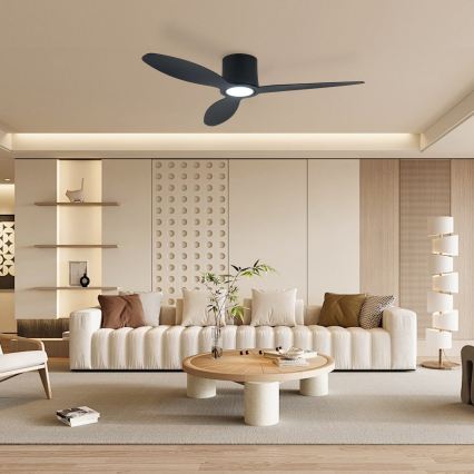 ZEVENTI - LED fényerőszabályozható mennyezeti ventilátor VENTORA LED/24W/230V 3000/4000/6000K Wi-Fi Tuya fekete + távirányító