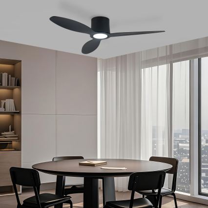 ZEVENTI - LED fényerőszabályozható mennyezeti ventilátor VENTORA LED/24W/230V 3000/4000/6000K Wi-Fi Tuya fekete + távirányító