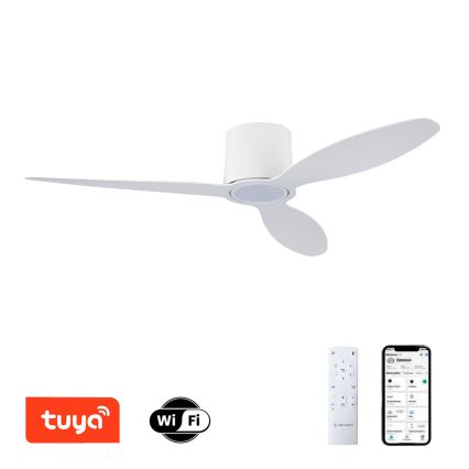 ZEVENTI - LED fényerőszabályozható mennyezeti ventilátor VENTORA LED/24W/230V 3000/4000/6000K Wi-Fi Tuya fehér + távirányító