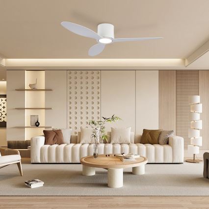 ZEVENTI - LED fényerőszabályozható mennyezeti ventilátor VENTORA LED/24W/230V 3000/4000/6000K Wi-Fi Tuya fehér + távirányító