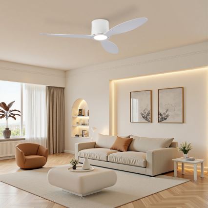 ZEVENTI - LED fényerőszabályozható mennyezeti ventilátor VENTORA LED/24W/230V 3000/4000/6000K Wi-Fi Tuya fehér + távirányító