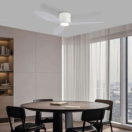 ZEVENTI - LED fényerőszabályozható mennyezeti ventilátor VENTORA LED/24W/230V 3000/4000/6000K Wi-Fi Tuya fehér + távirányító