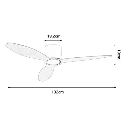 ZEVENTI - LED fényerőszabályozható mennyezeti ventilátor VENTORA LED/24W/230V 3000/4000/6000K Wi-Fi Tuya fehér + távirányító