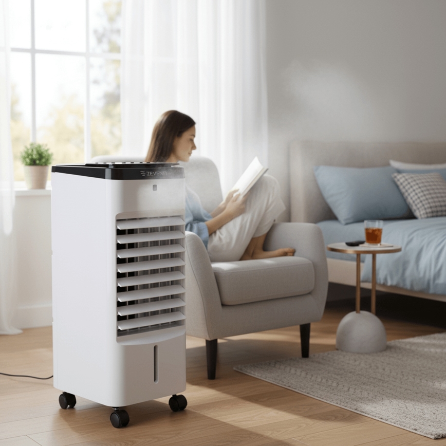 ZEVENTI - ARCTIC léghűtő 60W/230V fekete/fehér + távirányítóval