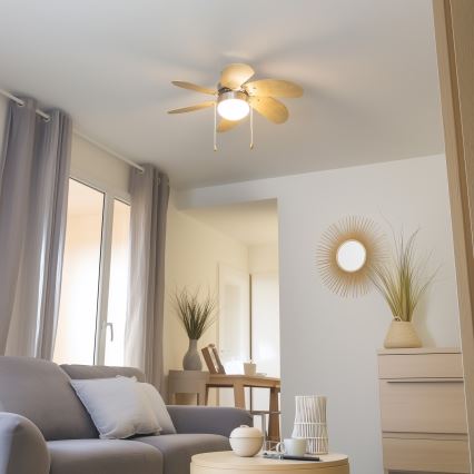 ZEVENTI - Mennyezeti ventilátor FAMARA 1xE14/60W/230V bézs