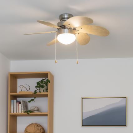 ZEVENTI - Mennyezeti ventilátor FAMARA 1xE14/60W/230V bézs