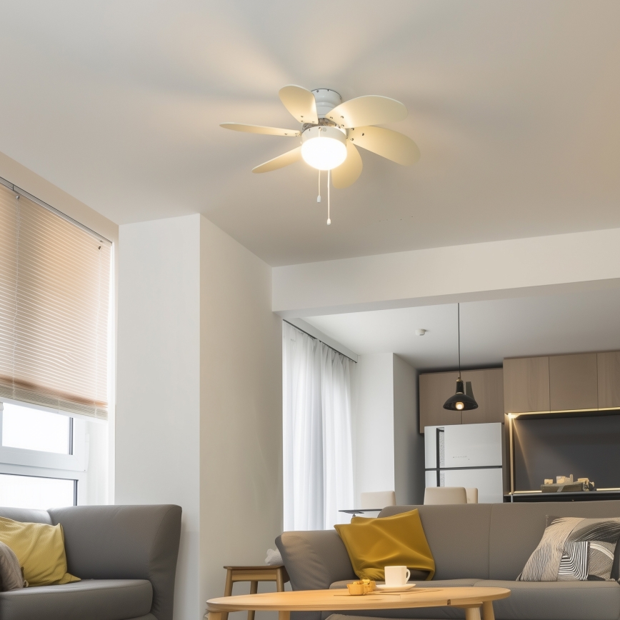 ZEVENTI - Mennyezeti ventilátor FAMARA 1xE14/60W/230V fehér