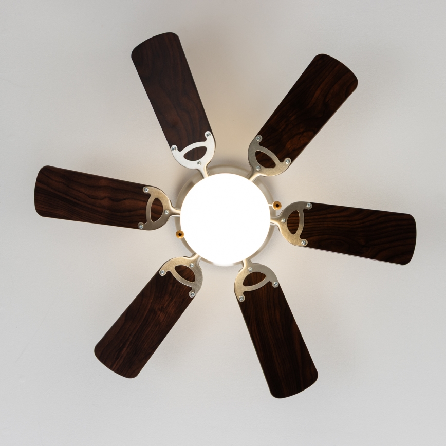 ZEVENTI - Mennyezeti ventilátor GALDANA 1xE27/60W/230V barna/bézs