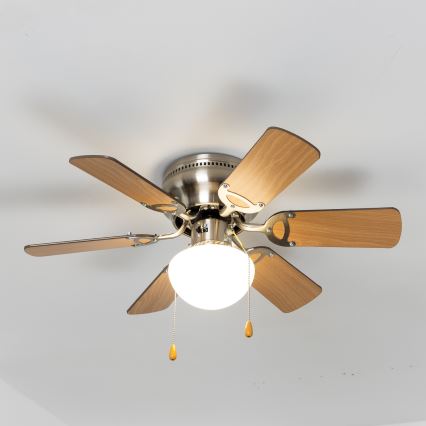 ZEVENTI - Mennyezeti ventilátor GALDANA 1xE27/60W/230V barna/bézs