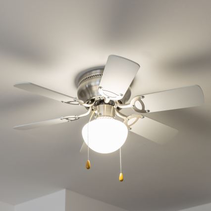 ZEVENTI - Mennyezeti ventilátor GALDANA 1xE27/60W/230V szürke/fehér