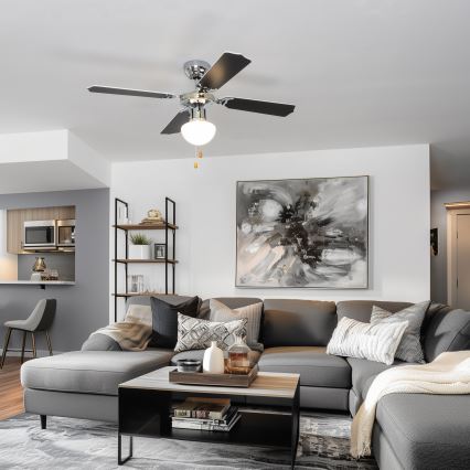 ZEVENTI - Mennyezeti ventilátor NAVAGIO 1xE27/60W/230V fekete/fehér