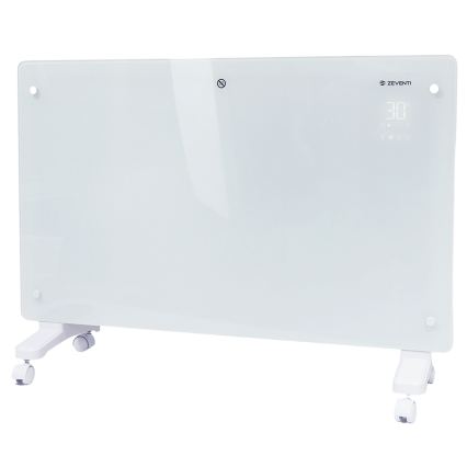 ZEVENTI - Okos elektromos direkt fűtőtest/konvektor LCD-kijelzővel 2000W/230V Wi‑Fi fehér