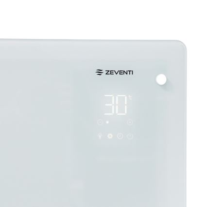 ZEVENTI - Okos elektromos direkt fűtőtest/konvektor LCD-kijelzővel 2000W/230V Wi‑Fi fehér