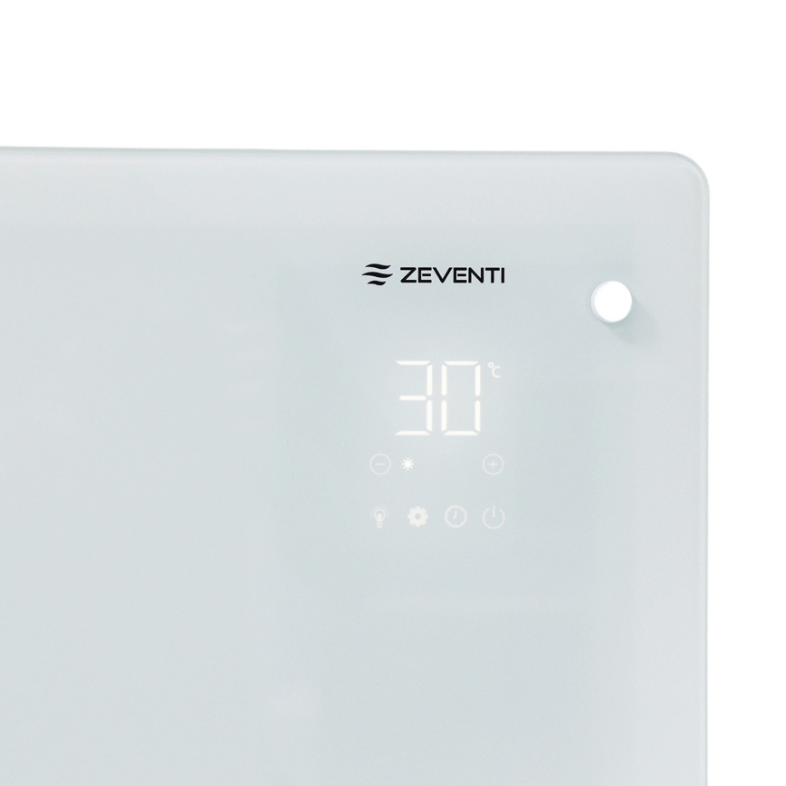 ZEVENTI - Okos elektromos direkt fűtőtest/konvektor LCD-kijelzővel 2000W/230V Wi‑Fi fehér